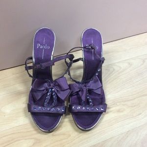 Paolo purple strappy heels with bow size 9
